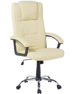 Burostuhl Kunstleder Beige Massagefunktion Heizfunktion Hohenverstellbar Comfort Ii