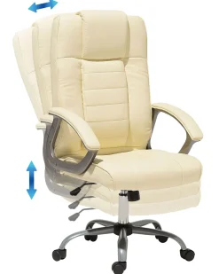 Burostuhl Kunstleder Beige Massagefunktion Heizfunktion Hohenverstellbar Comfort Ii
