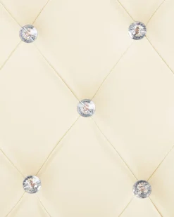 Burostuhl Kunstleder Beige Mit Kristallsteinen Hohenverstellbar Princess