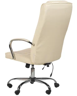 Burostuhl Kunstleder Beige Massagefunktion Heizfunktion Hohenverstellbar Grandeur