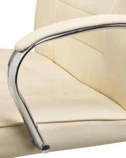 Burostuhl Kunstleder Beige Massagefunktion Heizfunktion Hohenverstellbar Grandeur