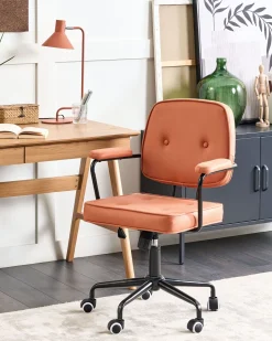 Burostuhl Kunstleder Orange Hohenverstellbar Pawnee