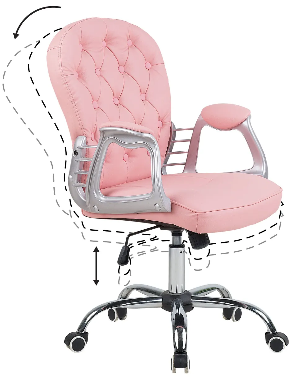 Burostuhl Kunstleder Rosa Hohenverstellbar Princess