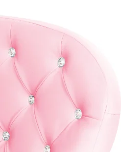 Burostuhl Kunstleder Rosa Mit Kristallsteinen Hohenverstellbar Princess