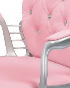 Burostuhl Kunstleder Rosa Mit Kristallsteinen Hohenverstellbar Princess
