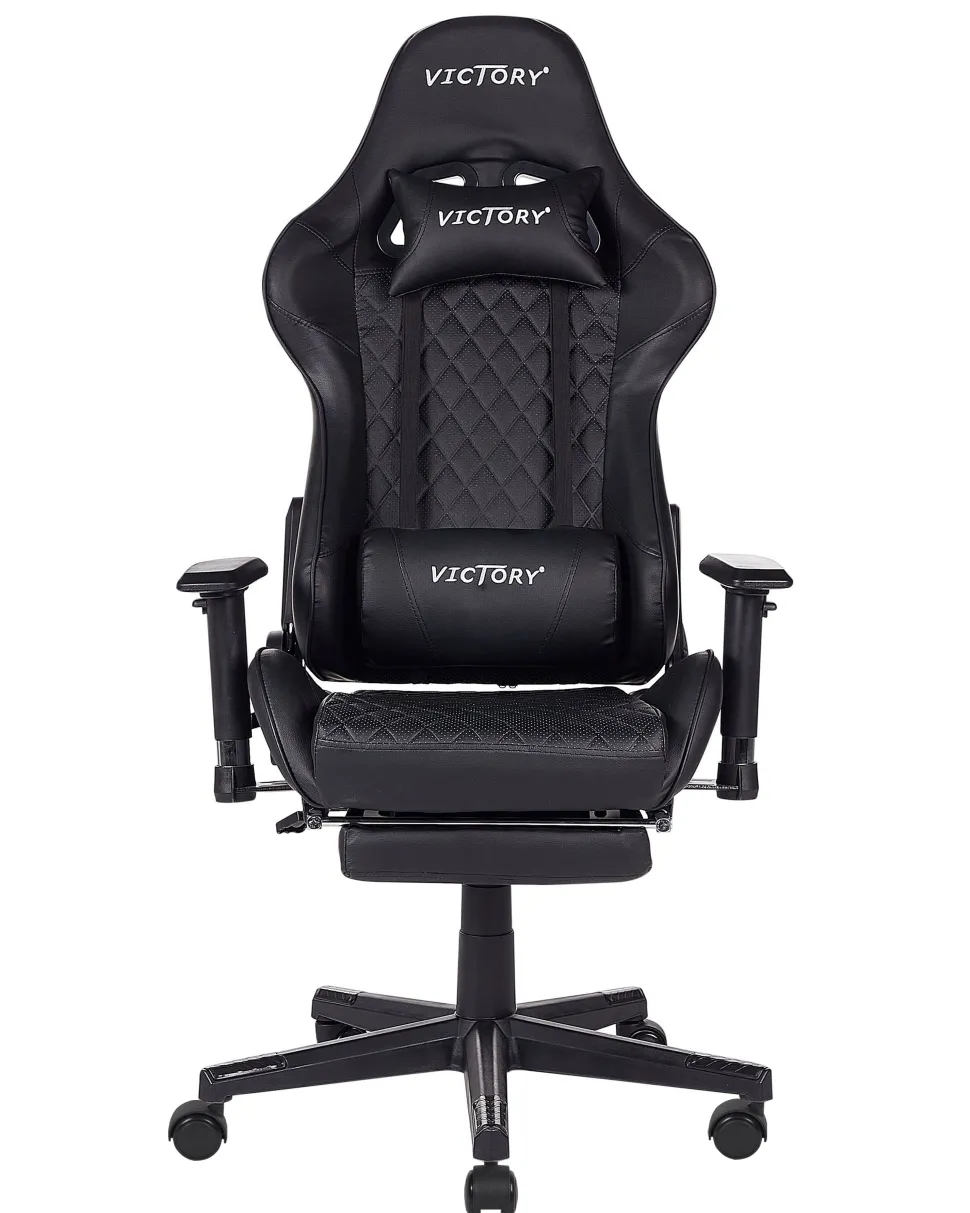 Burostuhl Kunstleder Schwarz Hohenverstellbar Mit Fusstutze Victory