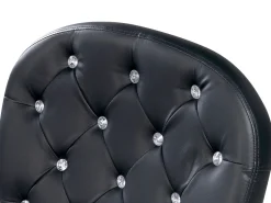 Burostuhl Kunstleder Schwarz Mit Kristallsteinen Hohenverstellbar Princess