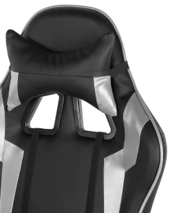 Burostuhl Kunstleder Schwarz / Silber Hohenverstellbar Knight