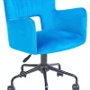 Burostuhl Samtstoff Blau Hohenverstellbar Sanilac
