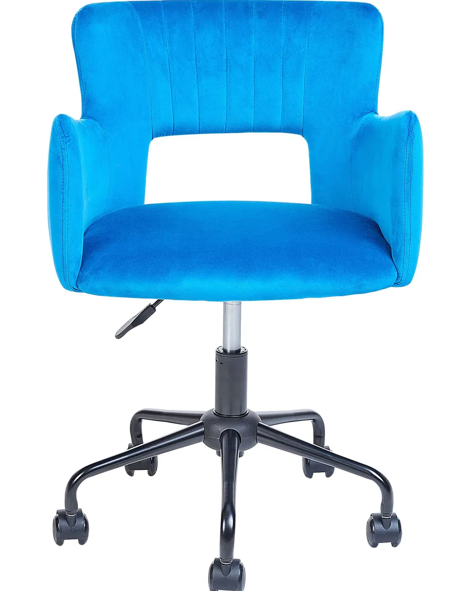 Burostuhl Samtstoff Blau Hohenverstellbar Sanilac