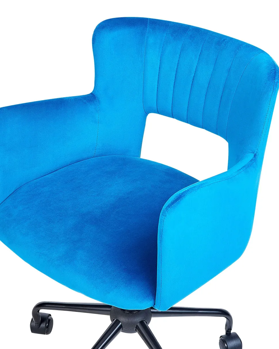 Burostuhl Samtstoff Blau Hohenverstellbar Sanilac