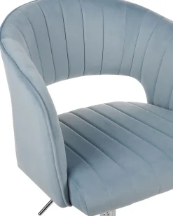 Burostuhl Samtstoff Hellblau Hohenverstellbar Katonah