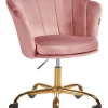 Burostuhl Samtstoff Rosa / Gold Hohenverstellbar Monticello Ii