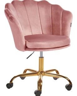 Burostuhl Samtstoff Rosa / Gold Hohenverstellbar Monticello Ii