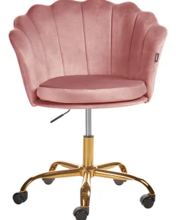 Burostuhl Samtstoff Rosa / Gold Hohenverstellbar Monticello Ii