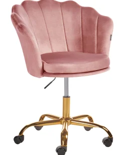 Burostuhl Samtstoff Rosa / Gold Hohenverstellbar Monticello Ii