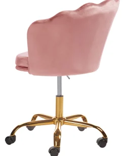 Burostuhl Samtstoff Rosa / Gold Hohenverstellbar Monticello Ii