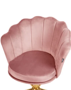 Burostuhl Samtstoff Rosa / Gold Hohenverstellbar Monticello Ii