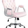 Burostuhl Samtstoff Rosa Hohenverstellbar Princess
