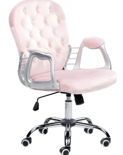Burostuhl Samtstoff Rosa Hohenverstellbar Princess