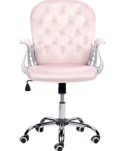Burostuhl Samtstoff Rosa Hohenverstellbar Princess