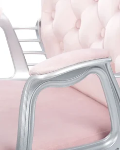 Burostuhl Samtstoff Rosa Hohenverstellbar Princess