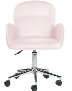 Burostuhl Samtstoff Rosa Hohenverstellbar Priddy