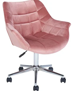 Burostuhl Samtstoff Rosa Hohenverstellbar Labelle
