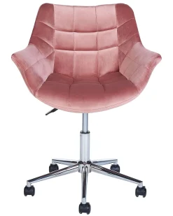 Burostuhl Samtstoff Rosa Hohenverstellbar Labelle