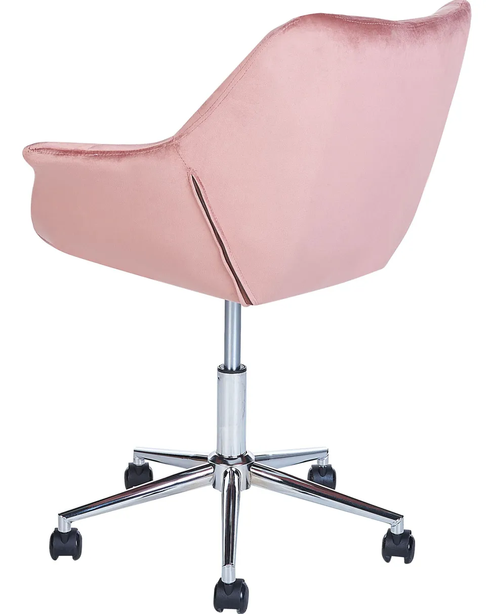 Burostuhl Samtstoff Rosa Hohenverstellbar Labelle