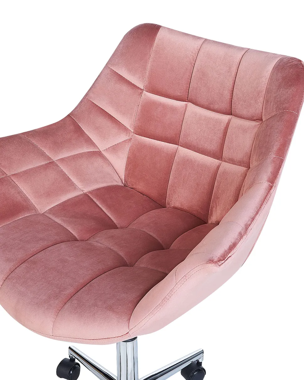 Burostuhl Samtstoff Rosa Hohenverstellbar Labelle