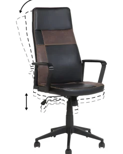 Burostuhl Schwarz / Braun Hohenverstellbar Deluxe