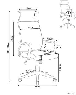 Burostuhl Schwarz / Weis Hohenverstellbar Leader