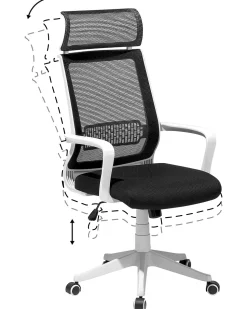 Burostuhl Schwarz / Weis Hohenverstellbar Leader
