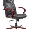 Burostuhl Schwarz Leder Massagefunktion Heizfunktion Diamond