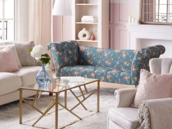 Chaise Lounge Floral Pattern Blue Nantilly