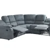 Corner Fabric Manual Recliner Sofa Grey Rokke