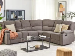 Corner Fabric Manual Recliner Sofa Beige Rokke