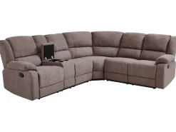 Corner Fabric Manual Recliner Sofa Beige Rokke