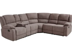 Corner Fabric Manual Recliner Sofa Beige Rokke