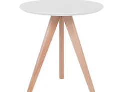 Couchtisch 3Er Set Weis / Hellbraun Rund Vegas