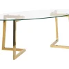 Couchtisch Glas Gold Oval Fresno
