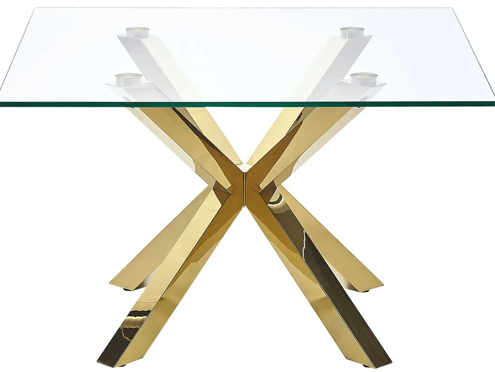 Couchtisch Glas Gold Quadratisch 70 X 70 Cm Starlight