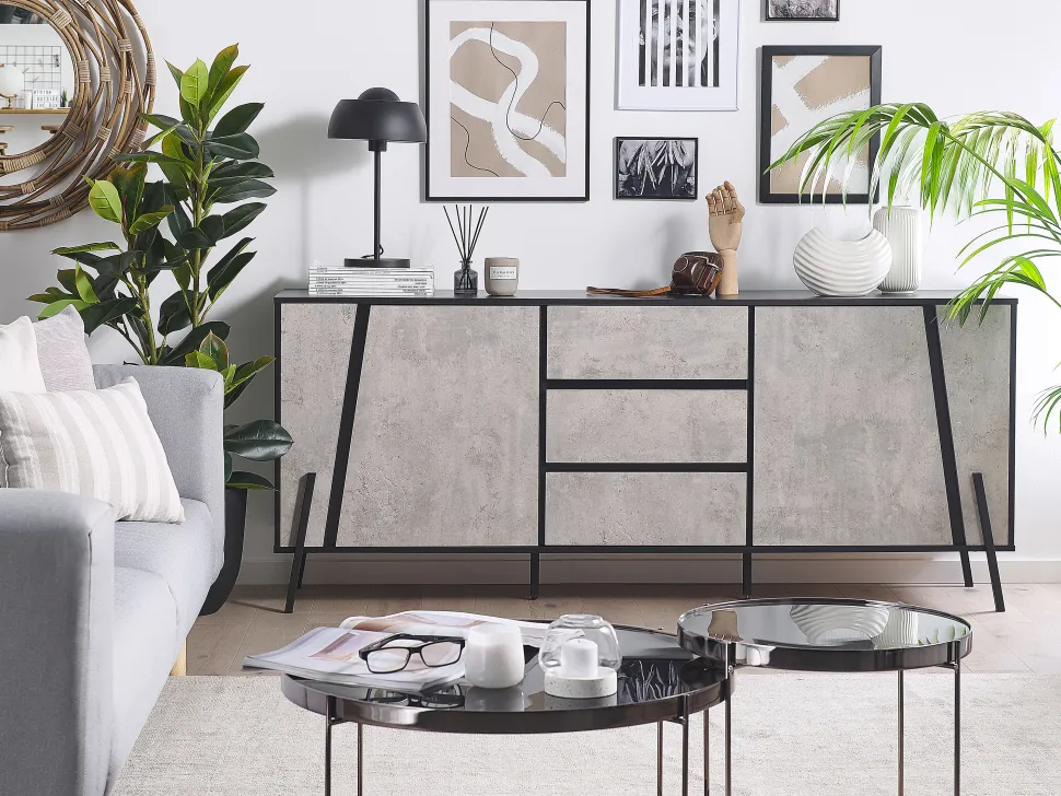 Couchtisch Glas Schwarz / Silber 63 Cm Lucea