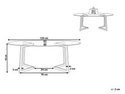 Couchtisch Glas Silber Oval Fresno
