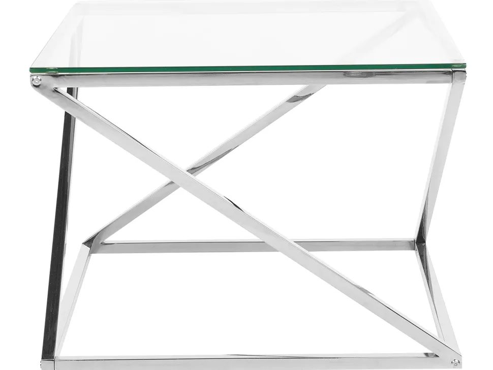 Couchtisch Glas Silber Quadratisch 60 X 60 Cm Beverly