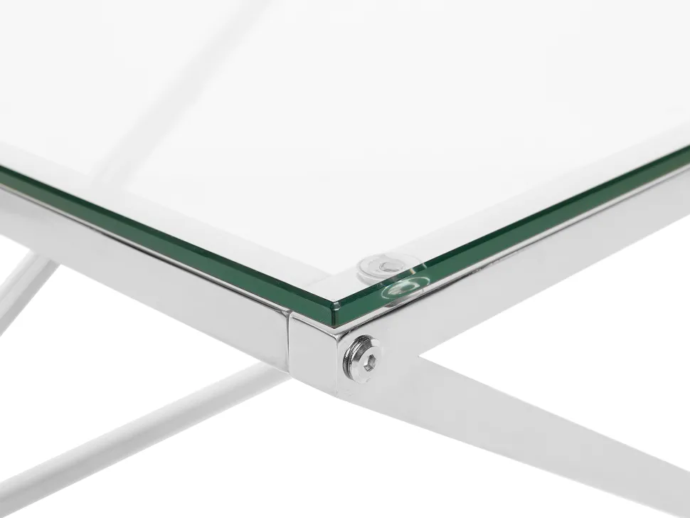 Couchtisch Glas Silber Quadratisch 60 X 60 Cm Beverly