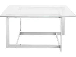 Couchtisch Glas Silber Quadratisch 80 X 80 Cm Crystal