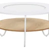 Couchtisch Glas Weis / Heller Holzfarbton 80 Cm Chico