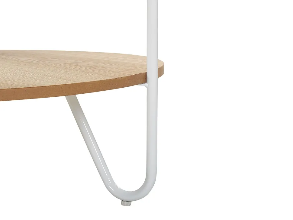 Couchtisch Glas Weis / Heller Holzfarbton 80 Cm Chico